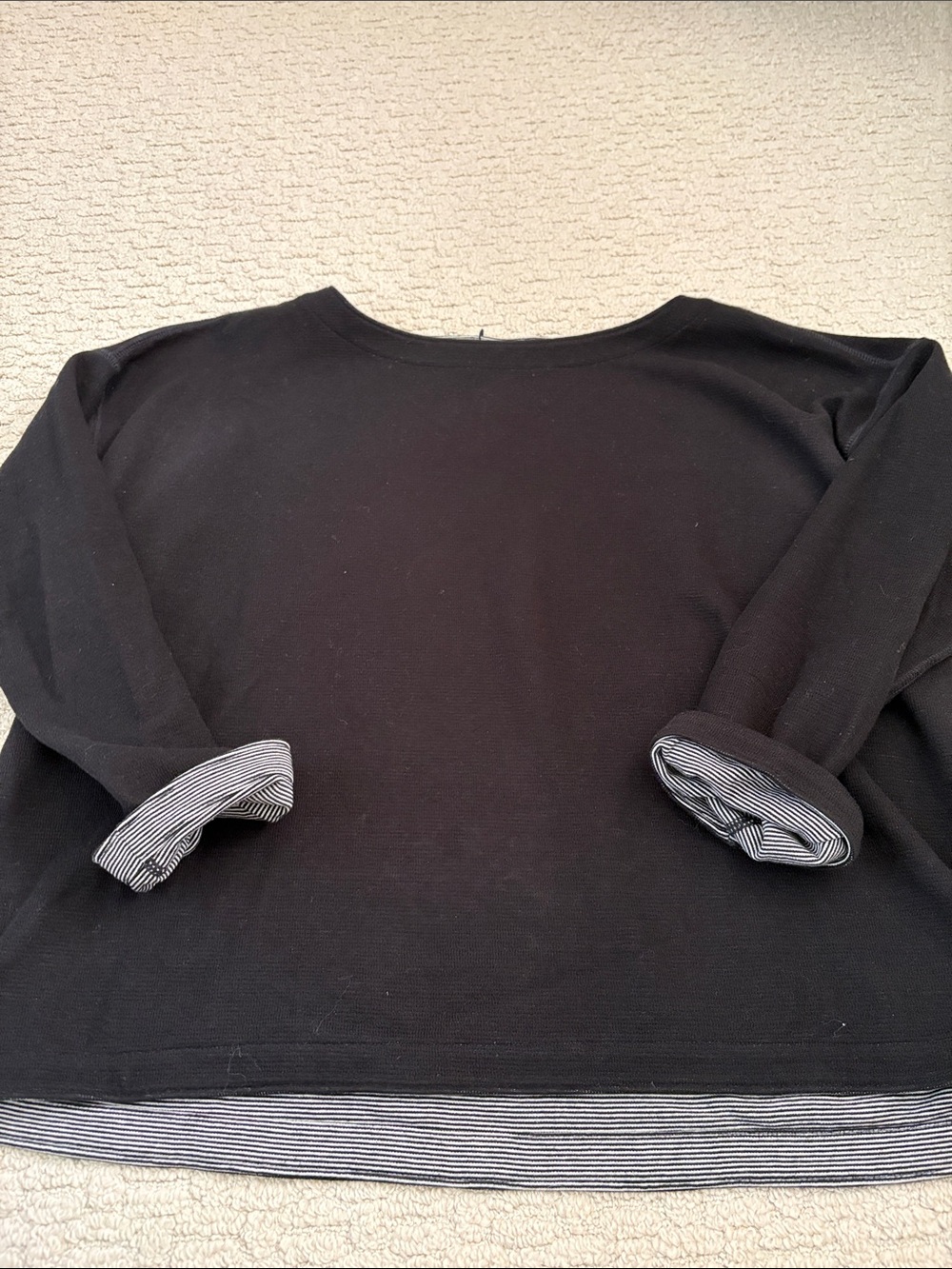 Eileen Fisher reversible black-and-white striped top size large - Picture 7 of 7